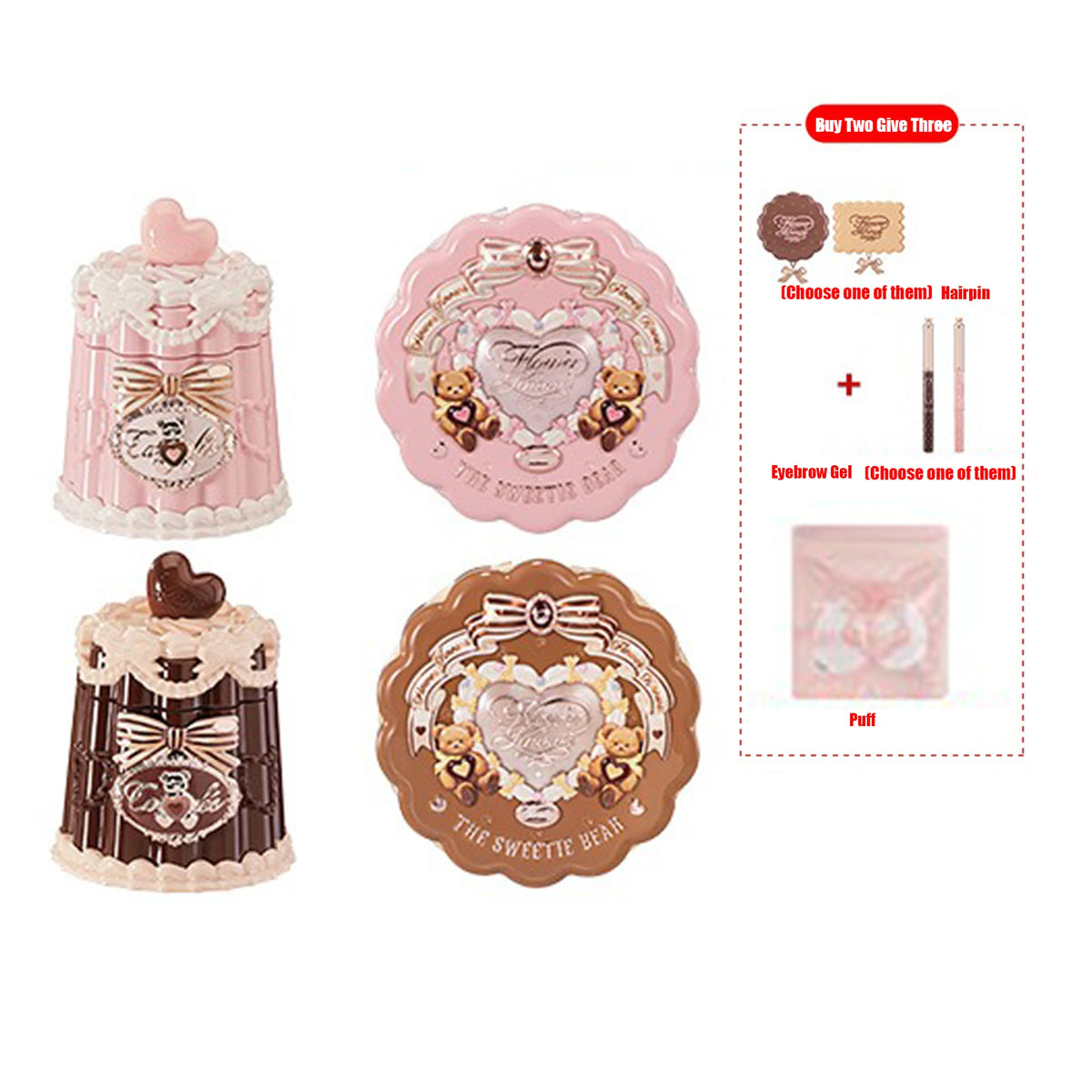 Flower Knows Sweetie Bear Lip Jelly & Satin Blush | Waterproof Lip Gloss & Blush QXL