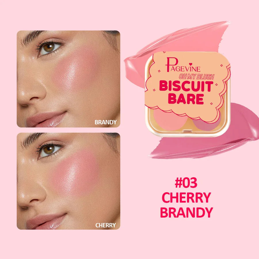 PAGEVINE 2-Tone Cream Blush & Contour Palette | High Pigment Cream Blush Palette QXL 03