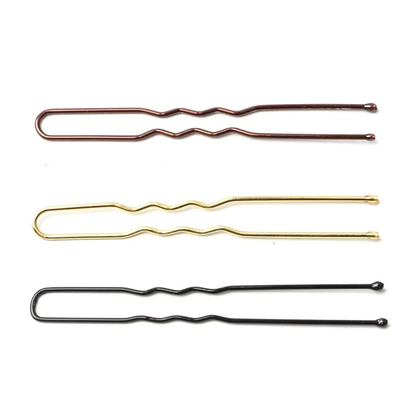 50-Pack U-Shaped Wavy Metal Hair Pins | Bobby Pins 5/6/7cm Metal Hair Pins QXL