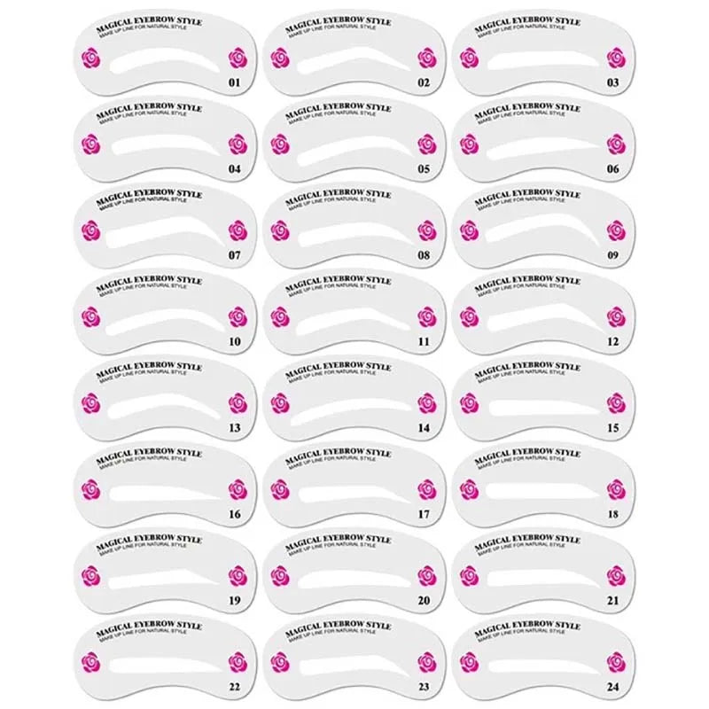 12-Style Reusable Eyebrow Stencil Set | DIY Brow Templates Eyebrow Stencil Set QXL 24 Pcs