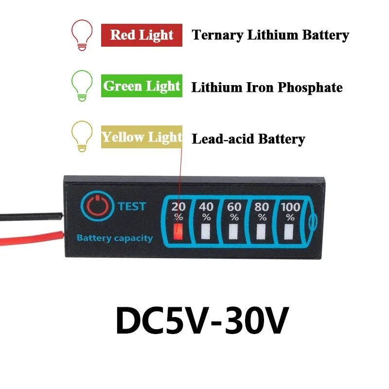 2S–8S Li-ion LiPo Lead Acid Battery Level Indicator LCD Meter Battery Level Indicator QXL