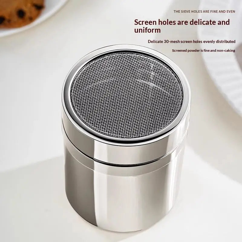 Stainless Steel Coffee Duster & Cocoa Sifter with Cover Cocoa Powder Sifter QXL Default Title