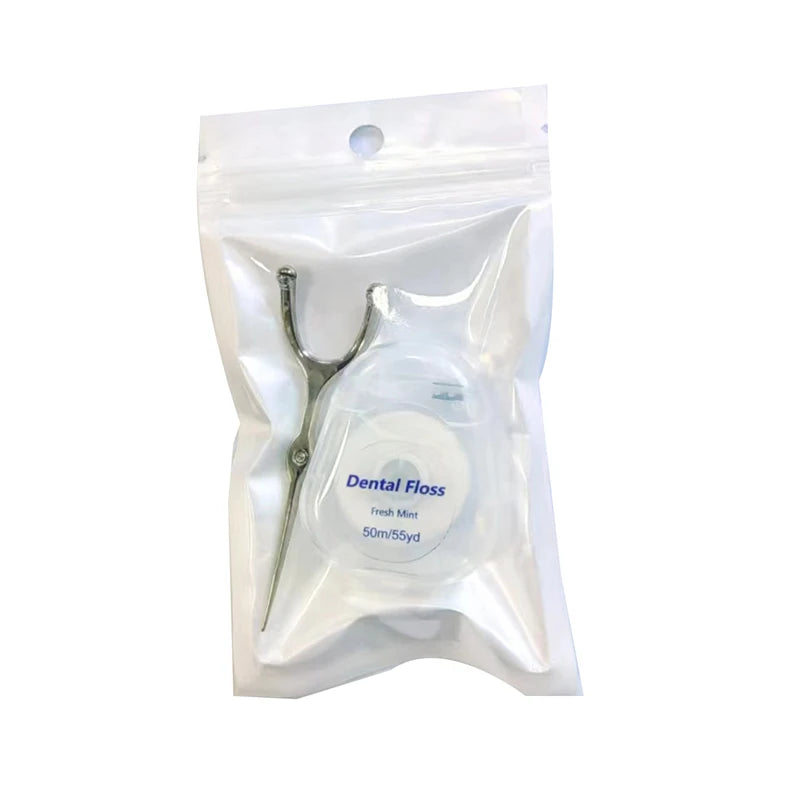 Reusable Stainless Steel Y-Shape Dental Floss Holder Set Dental Floss Holder QXL Silver Bag
