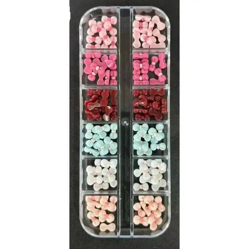 Sweet Bow Nail Art Rhinestone Decorations – 12-Piece Set Nail Art Decorations QXL