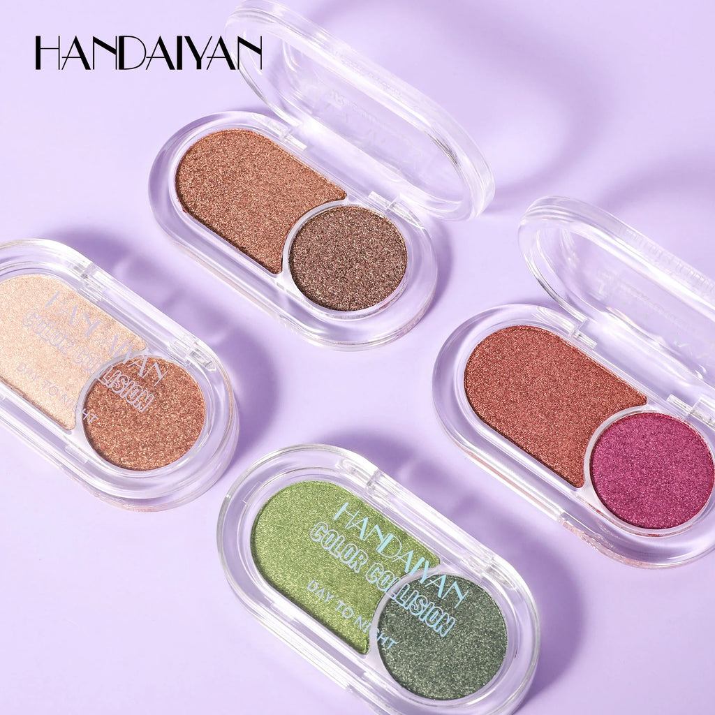 Handaiyan Pearl Shimmer Eyeshadow Palette | Waterproof Duo Eyeshadow Palette QXL