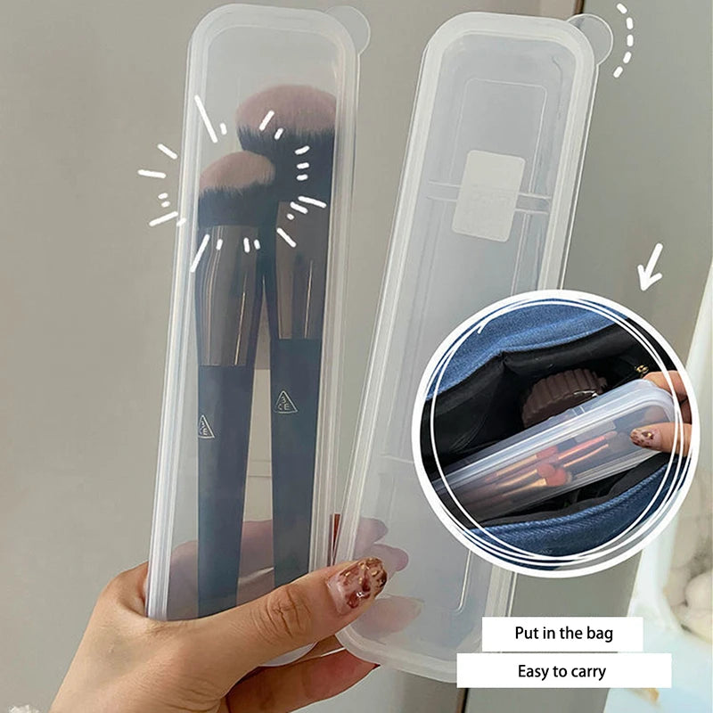 Transparent Makeup Brush Holder & Cosmetic Organizer with Lid Cosmetic Brush Organizer QXL