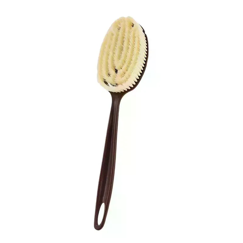 2-in-1 Long Handle Back Scrubber – Natural Coconut Bristle Bath Brush Bath Scrubber Brush QXL