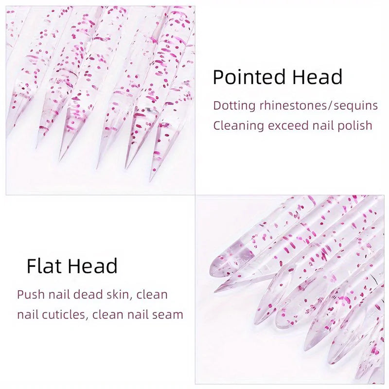 100-Pack Double-End Crystal Cuticle Pusher Sticks – Nail Art Cuticle Pusher Sticks QXL