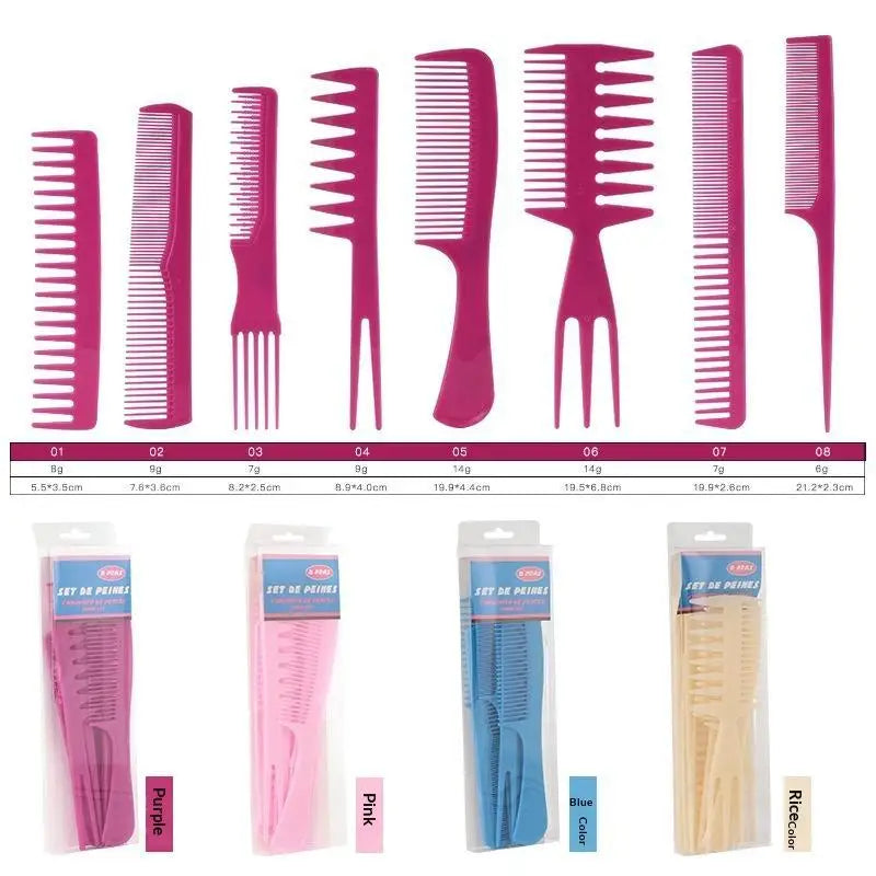 8-Piece Anti-Static Hair Comb Set | Detangling & Styling Kit Hair Comb Set QXL
