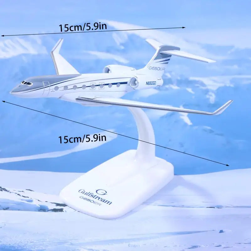 G650ER Gulfstream 1/200 Diecast Scale Model Airplane Diecast Aircraft Model QXL White