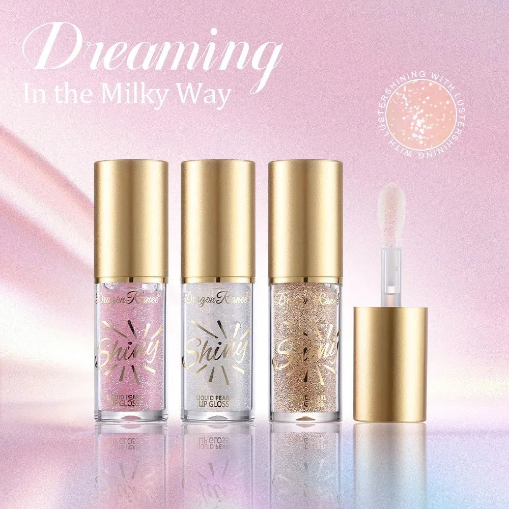 Dragon Ranee Pearl Lip Gloss Set | Mirror Shimmer Glaze 3pc Lip Gloss Set QXL