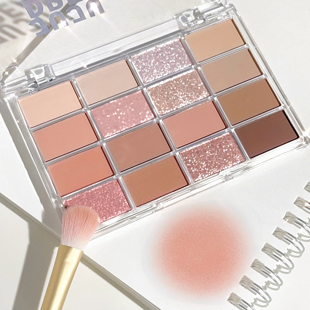 JUJU Dream 16-Color Earth Tone Eyeshadow Palette – Matte & Shimmer Eyeshadow Palette QXL