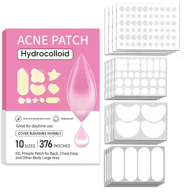 Bulk Hydrocolloid Pimple Patches Multi-Shape 104/376 Pcs Pimple Patches QXL