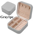 Artificial Leather Travel Jewelry Box | Rings, Earrings & Necklaces Jewelry Storage Box QXL Gray 1pc