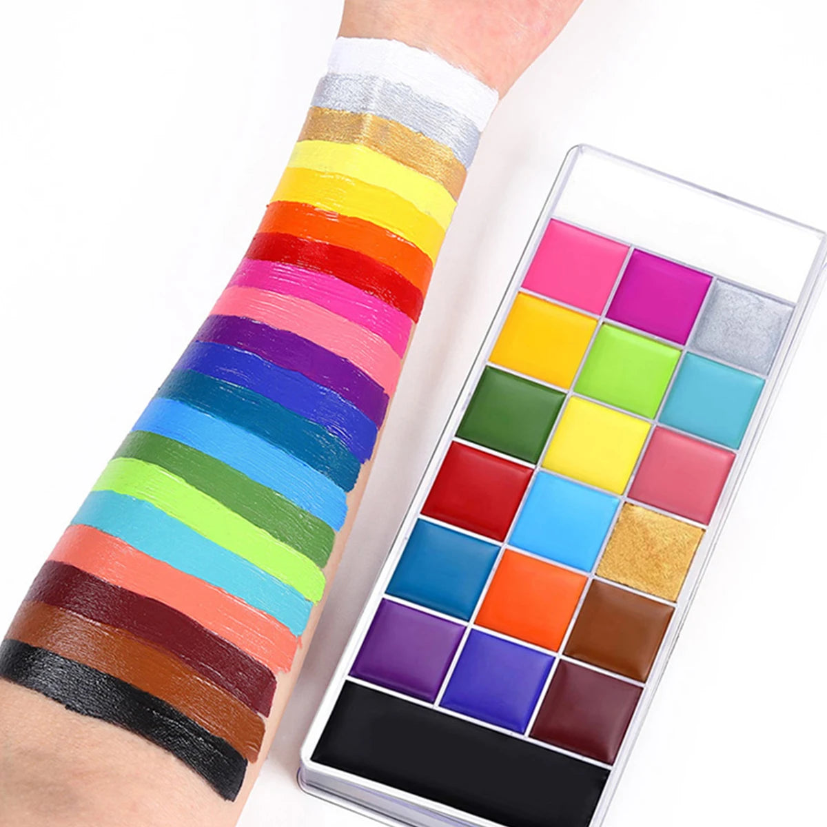 VERONNI 20-Color Face & Body Paint | Oil-Based, Kids Safe Face & Body Paint QXL