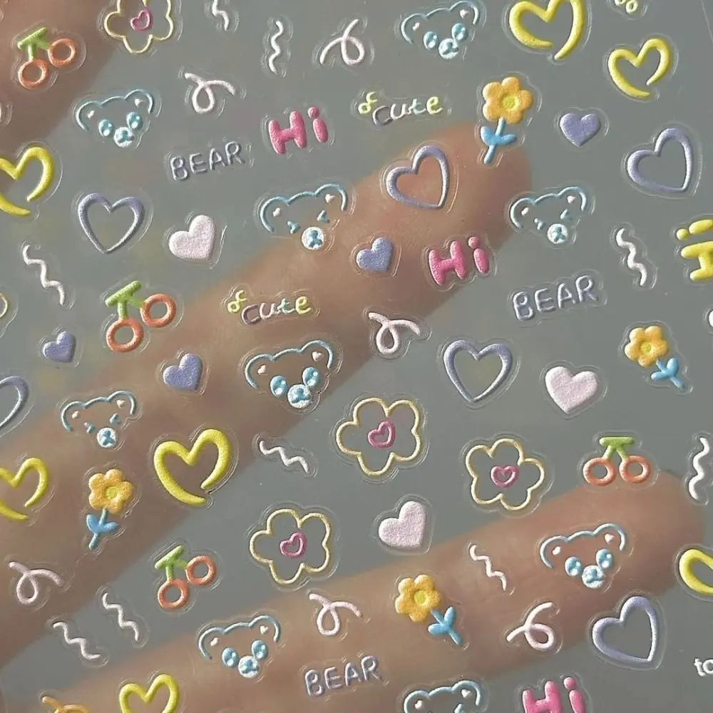 Cartoon Soft Embossed Self-Adhesive Nail Art Stickers & Decals Nail Art Stickers QXL