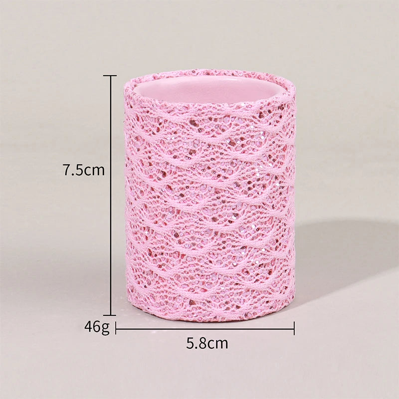 Sequin Makeup Brush Holder Cylinder | Vanity Storage Bucket Makeup Brush Holder QXL