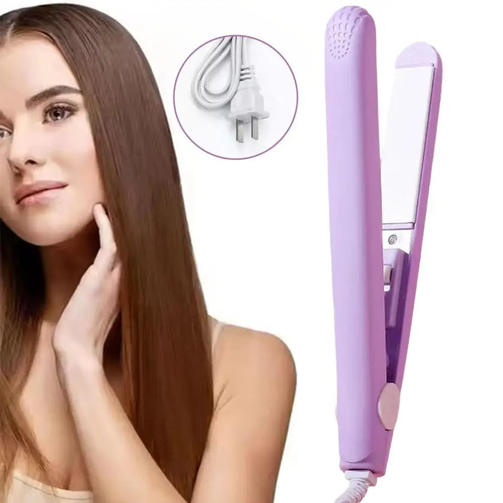 Mini 2-in-1 Hair Straightener & Curling Iron | Portable Flat Iron Mini Hair Straightener QXL