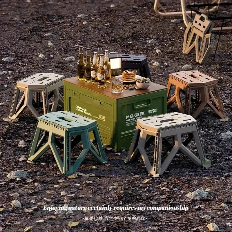 Folding Camping Storage Box | Car Trunk Organizer & Stool Folding Camp Organizer QXL