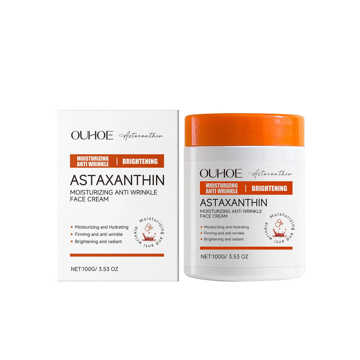 OUHOE Astaxanthin Face Cream | Firming Anti-Wrinkle Moisturizer Facial Moisturizer Cream QXL 100g boxed