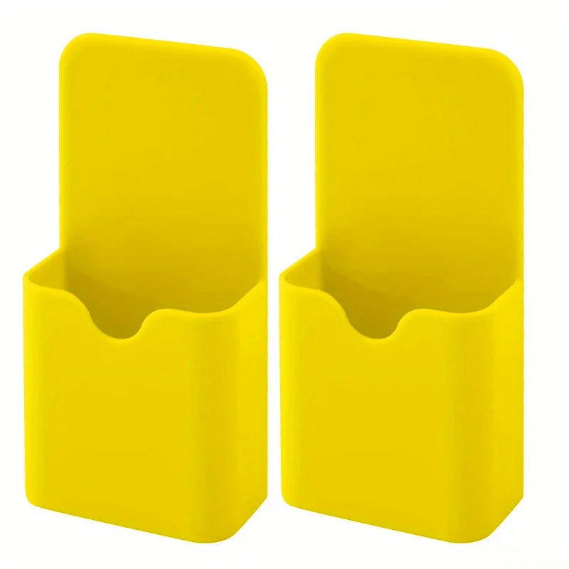 Magnetic Pen & Marker Holder Organizer – Whiteboard & Fridge Magnetic Pen Holder QXL Yellow