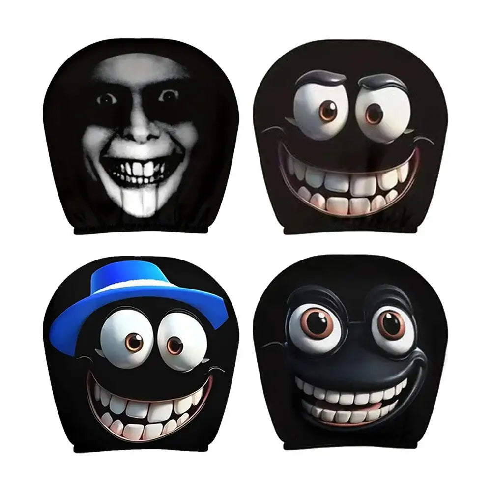 Horror Face Car Headrest Covers | 4-Pack Polyester Cushion Set Car Headrest Cover QXL