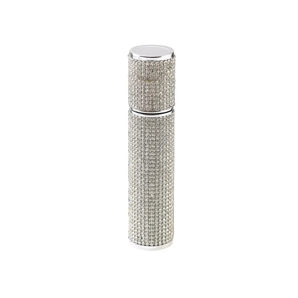10ml Rhinestone Refillable Perfume Bottle | Fine Mist Atomizer Perfume Atomizer QXL Silver
