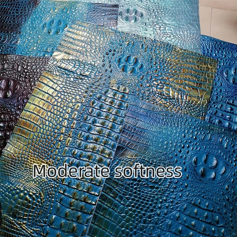 1.2mm Crocodile-Embossed Top-Grain Cowhide Leather Fabric DIY Leather Craft Fabric QXL