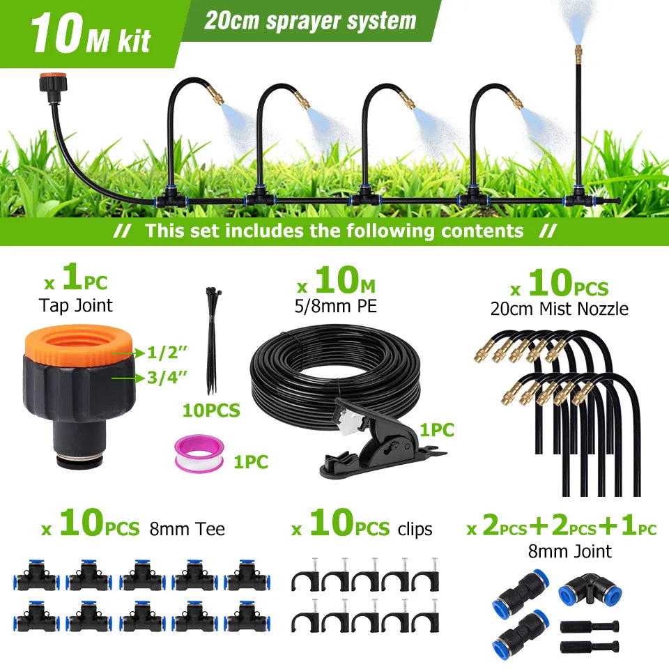 Dreamburgh 5M–30M Garden Misting & Drip Irrigation Kit Misting Irrigation Kit QXL 10M