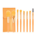 Ronshadow 8-Pc Soft Makeup Brush Set with Storage Bag Makeup Brush Set QXL Orange