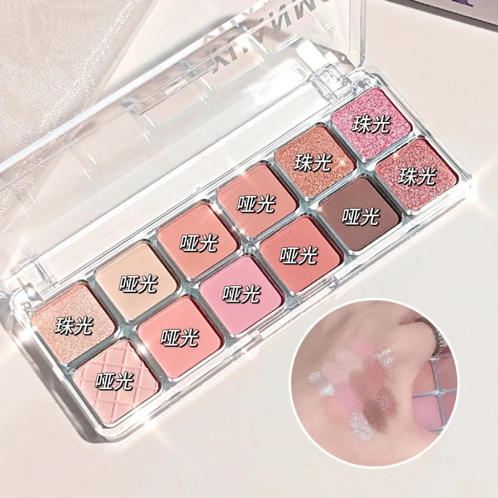 12-Color Glitter Eyeshadow Palette – Shimmer, Matte & Sparkle Eyeshadow Palette QXL