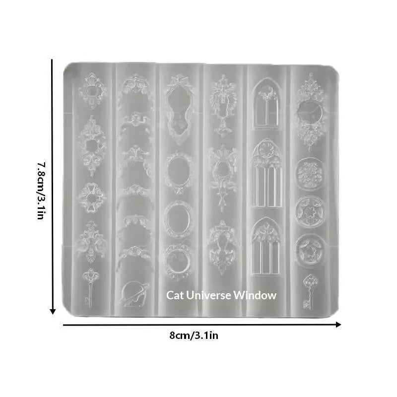 3D Silicone Nail Art Mold | Retro Medieval Candlestick Design Nail Art Mold QXL