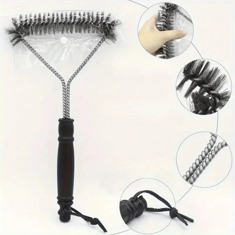 BBQ Grill Mesh Cleaning Wire Brush | Non-Stick Scrubber 1-3 Pack BBQ Grill Cleaning Brush QXL