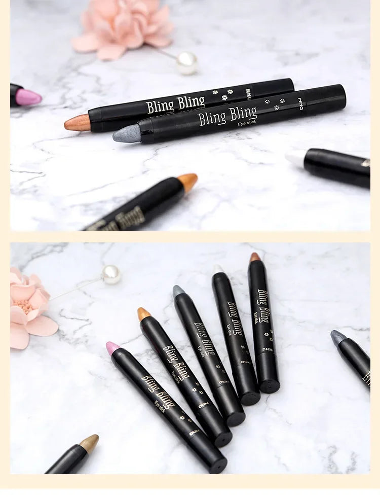 16-Color Glitter Eyeshadow Stick | Shimmer Pearlescent Pencil Eyeshadow Stick QXL