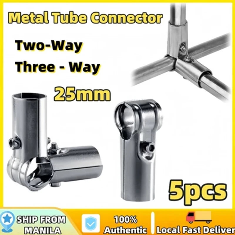 5-Pack 25mm Stainless Steel Structural Pipe Tube Connectors Pipe Tube Connectors QXL