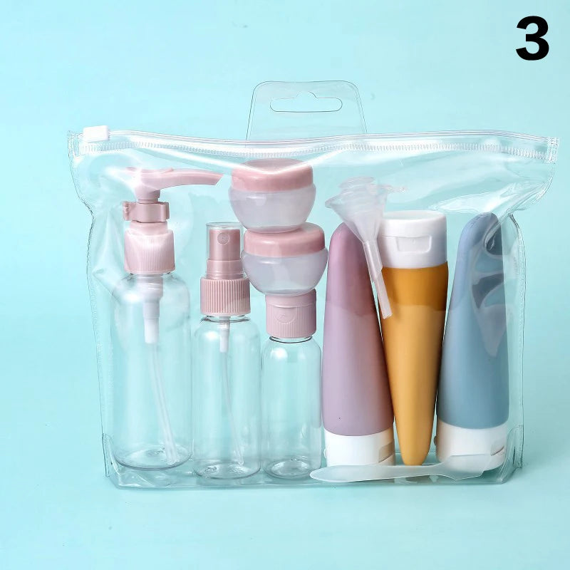 11-Piece Travel Refillable Bottle Set | Cosmetic Toiletry Kit Travel Bottle Set QXL 3