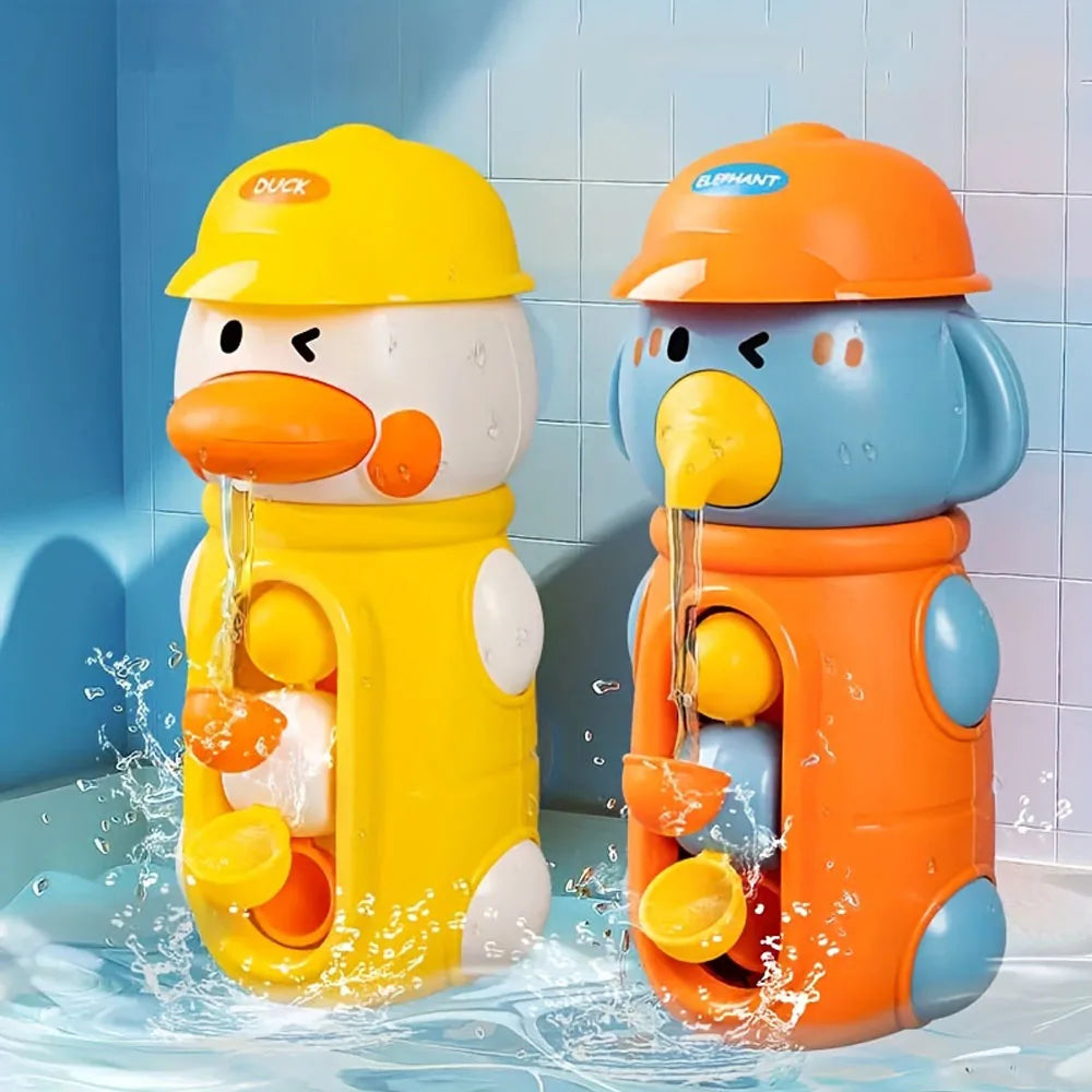 Duck & Elephant Bath Toy Water Spinner with Suction Cup Kids Bath Toy QXL