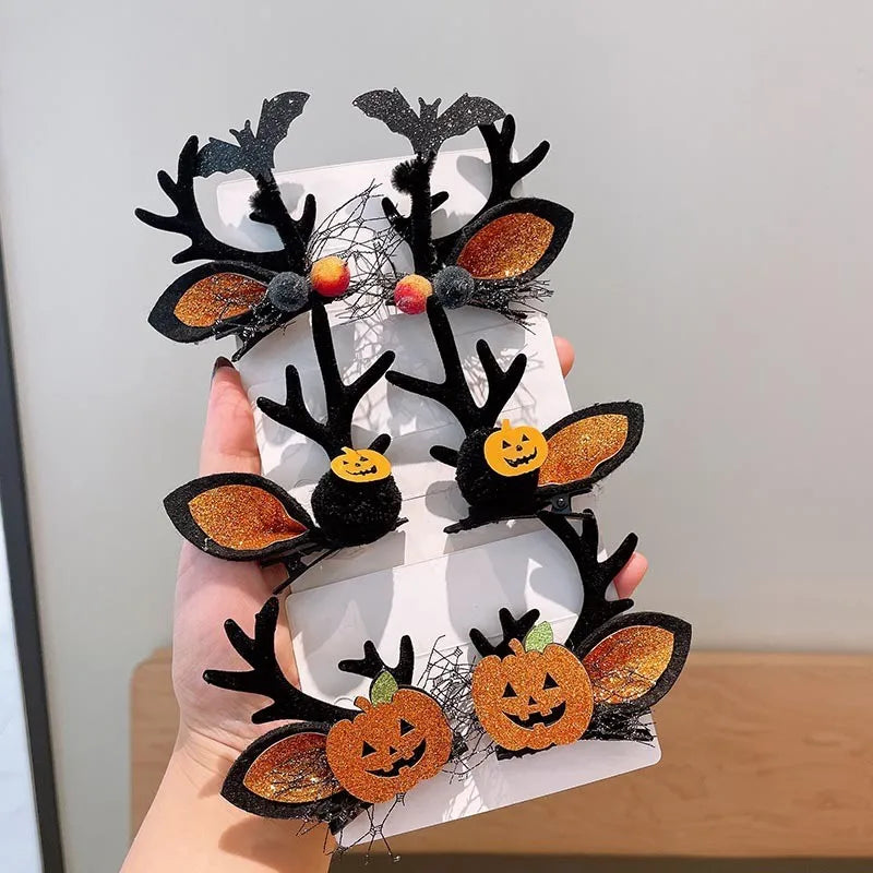 Halloween Hair Clips – Ghost, Pumpkin, Bat & Witch Set of 8 Halloween Hair Clips QXL