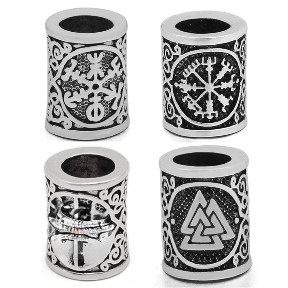 5-Pack Viking Rune Dreadlock & Beard Beads | DIY Braiding Hair & Beard Beads QXL