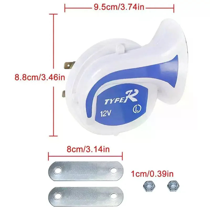 12V Waterproof Snail Horn | 300dB High-Pitched Car Electric Horn Car Electric Horn QXL