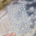 3D Embossed Floral Nail Art Stickers | Self-Adhesive Decals Nail Art Stickers QXL Blue