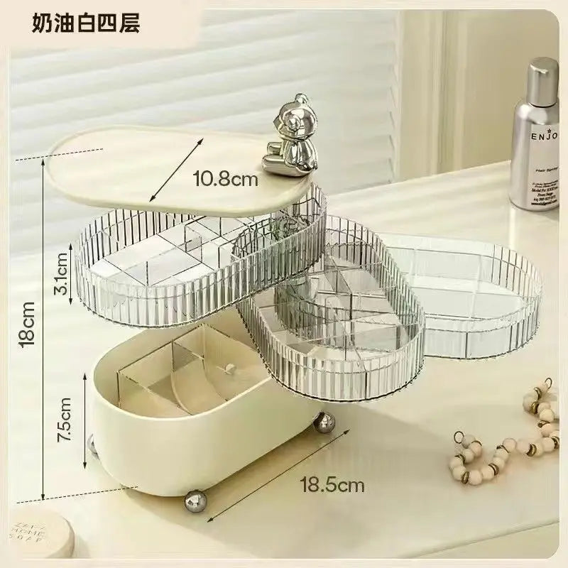 360° Rotating Makeup Organizer | Multi-Layer Storage Box Rotating Makeup Organizer QXL 4 layers of cream