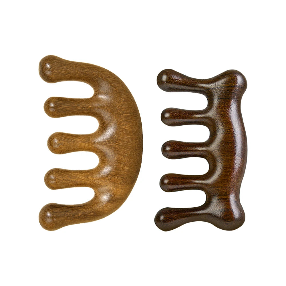 Sandalwood Wide Tooth Comb & Scalp Massager | Wooden Comb Wooden Hair Comb QXL