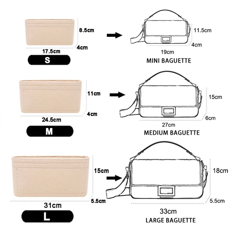 Felt Insert Bag Organizer | Multi-Pocket Handbag Liner Handbag Insert Organizer QXL