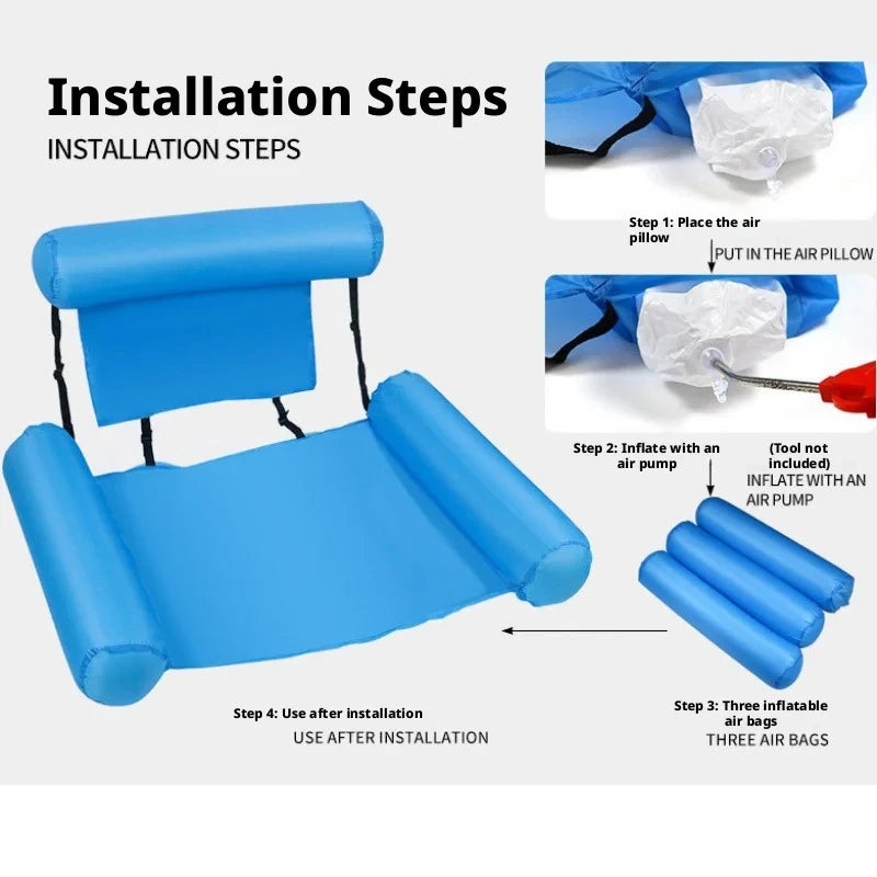 Foldable Inflatable Pool Float Hammock Lounge Chair Inflatable Pool Float QXL