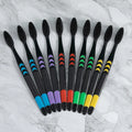 Bamboo Charcoal Soft-Bristle Toothbrush | Eco-Friendly Adult Bamboo Toothbrush QXL 1pcs