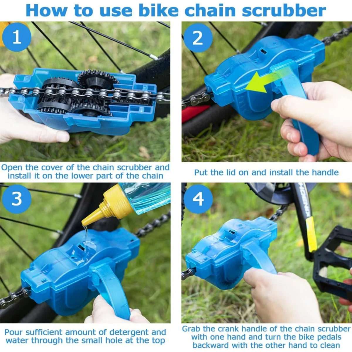 Bike Chain Cleaner Kit | Lubricant, Degreaser & Scrubber Tool Chain Cleaning Kit QXL