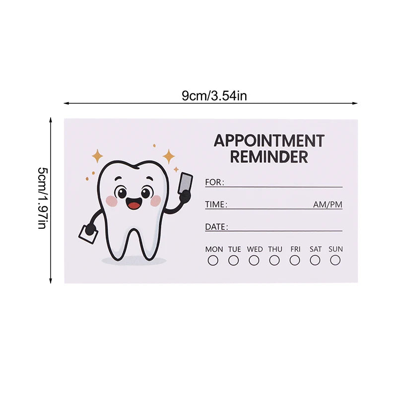100-Pack Dental Appointment Reminder Cards – Tooth Design Appointment Reminder Cards QXL Onesize