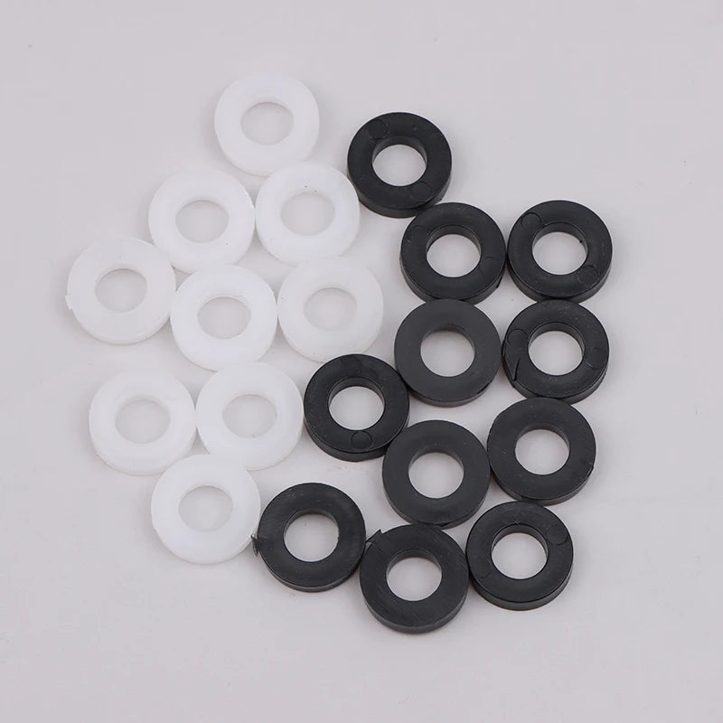 100-Pack Nylon Flat Washers for Drum Lug Screws | Black & White Drum Repair Parts QXL