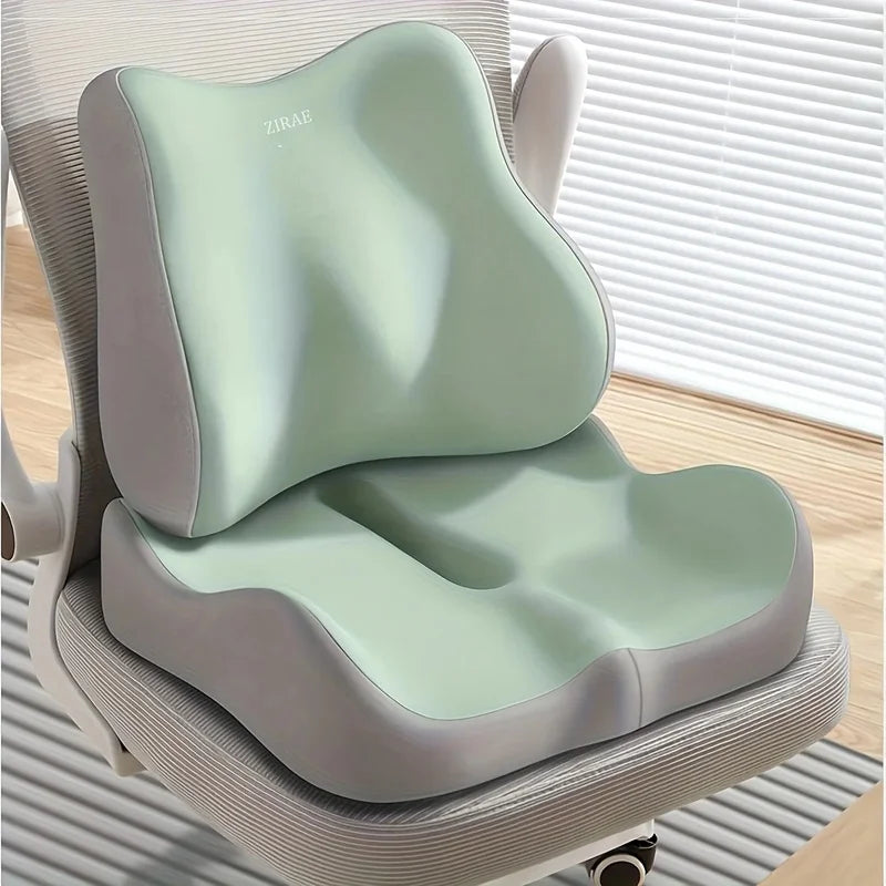 Memory Foam Seat & Lumbar Cushion | Car & Office Chair Support Seat & Lumbar Cushion QXL